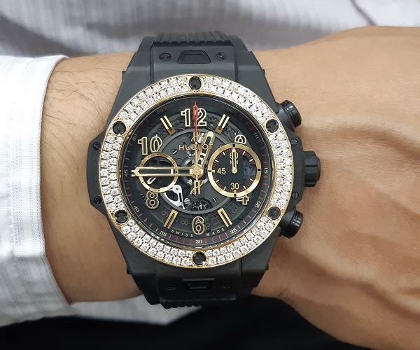 台北流當手錶拍賣 原裝 HUBLOT 宇舶 BIG BANG 鑽圈 自動 男錶 盒單